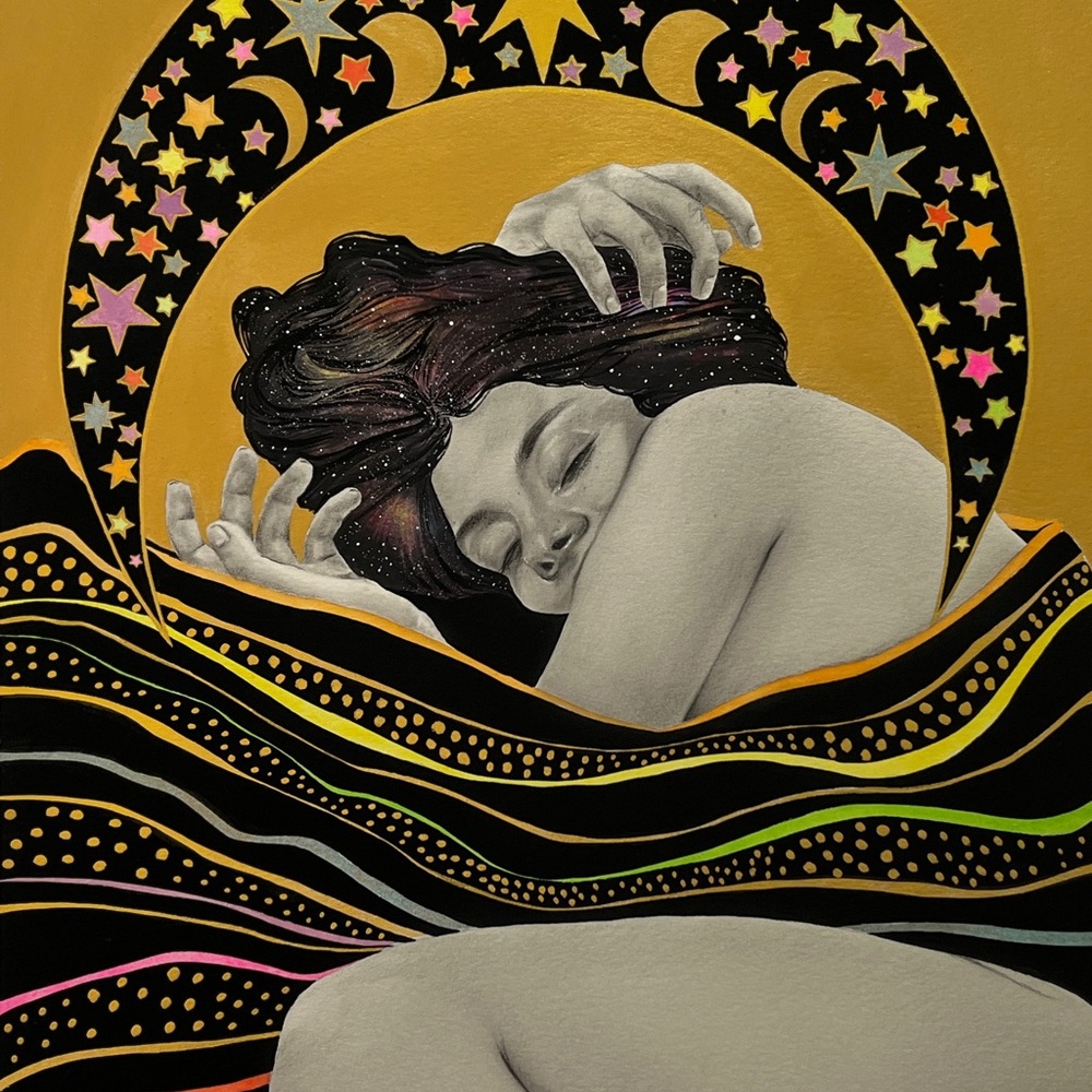 Original Authentic Painting “Sun Wakes Moon” by Shannon Perrie aka Perriewinkles